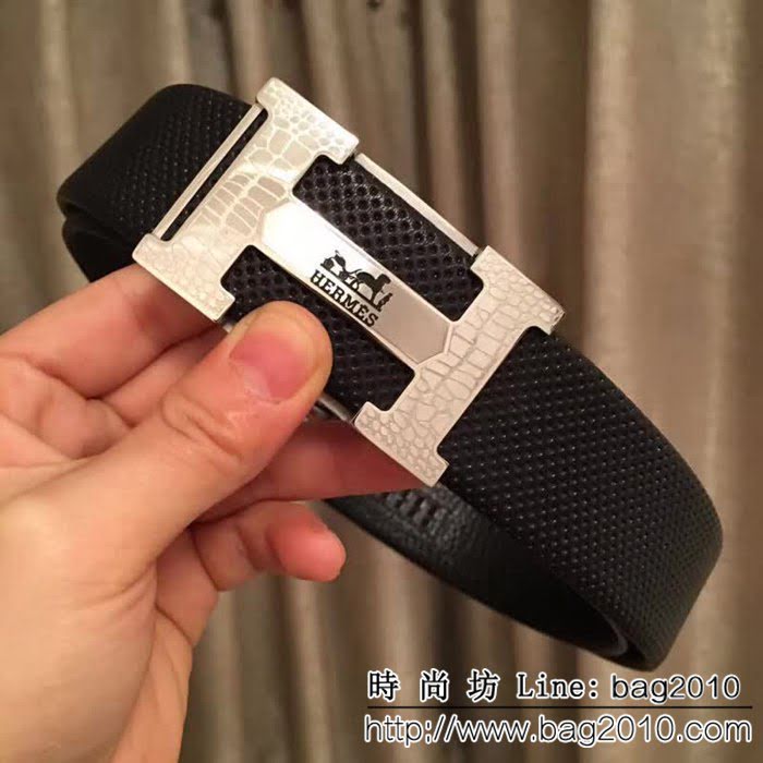愛馬仕HERMES 雙面頭層牛皮 全新工藝無縫男士皮帶高端男士皮帶 HHG1141